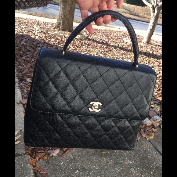 CHANEL Handbags - Authentic Chanel Kelly Black carviar GWH